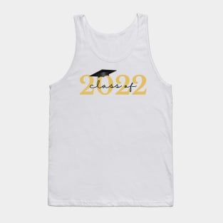 Class Of 2022. Simple Typography Gold and Black Graduation 2022 Design. Tank Top